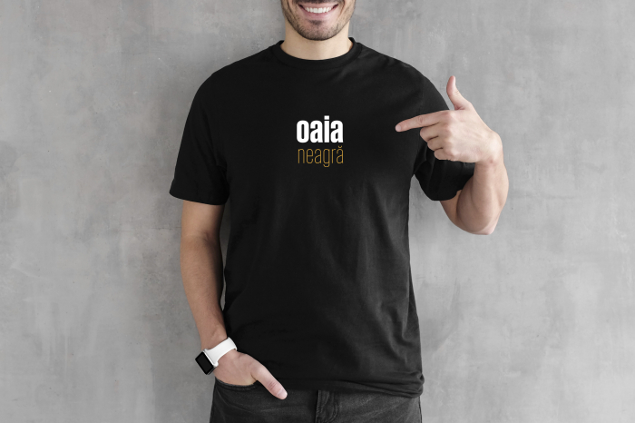 Tricou, Oaia neagră, bărbat, culoare neagră,  CT65 [2]