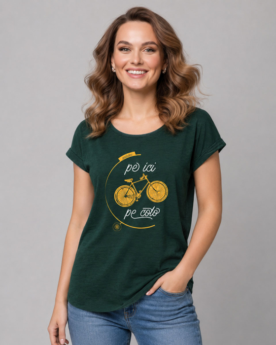 Tricou Pe ici, Pe colo, damă, culoare verde, CT55 [2]