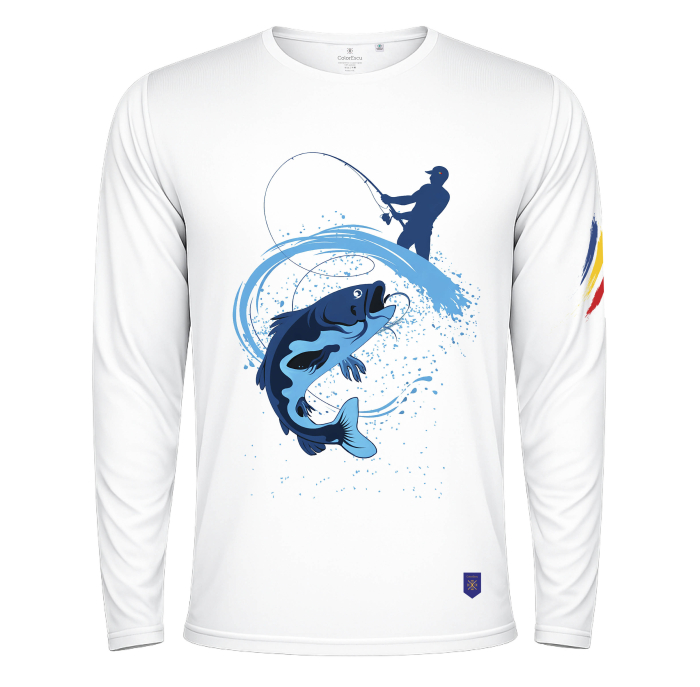 Tricou pescar România, cu mânecă lungă, material tehnic sport - CS62 [1]