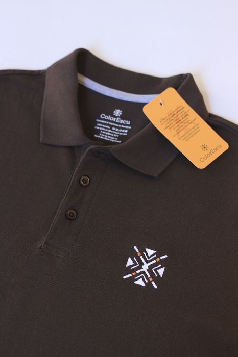Tricou polo ColorEscu, densitate mare, broderie, culoare maro, CC37 [2]
