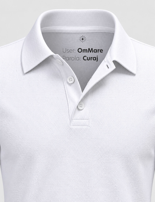 Tricou polo, mesaj secret ''Curaj'', copii, culoare albă CT89 [2]