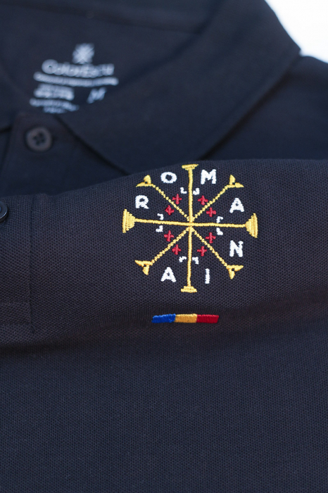 Tricou România broderie, polo, bărbat, culoare bleumarin, CRP83 [2]