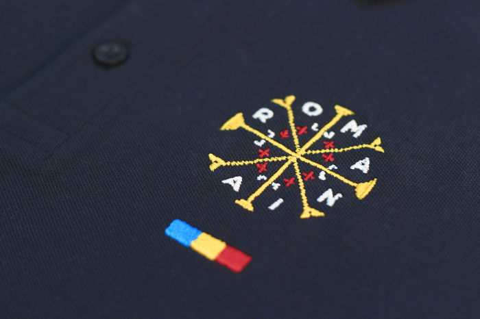 Tricou România broderie, polo, bărbat, culoare bleumarin, CRP83 [3]