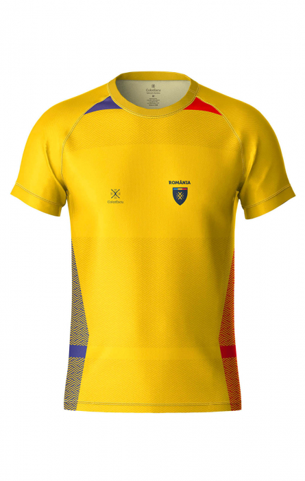 Tricou România CS15, material tehnic sport, bărbat, culoare galbenă [5]