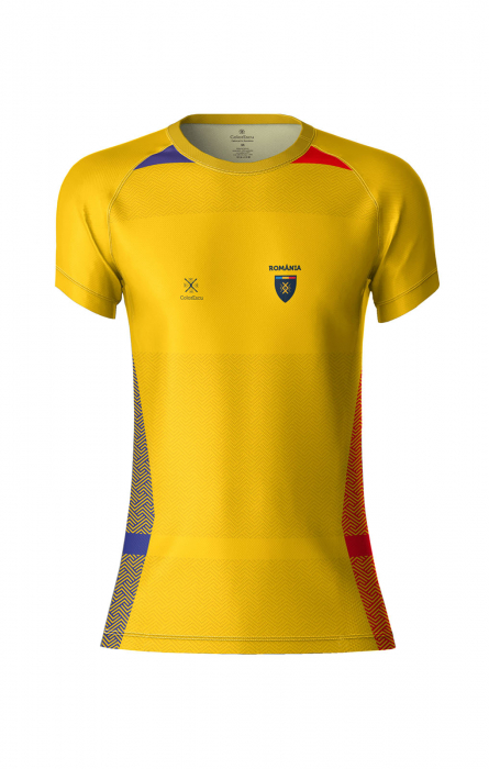 Tricou România CS17, material tehnic sport, damă, culoare galbenă [5]