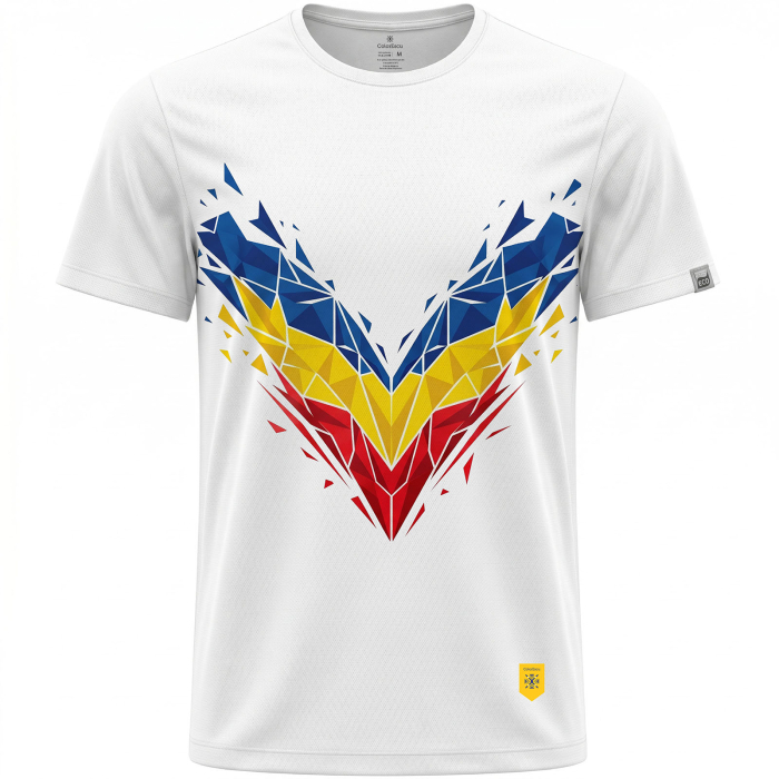 Tricou România, material tehnic sport, bărbat, culoare albă CS72 [1]