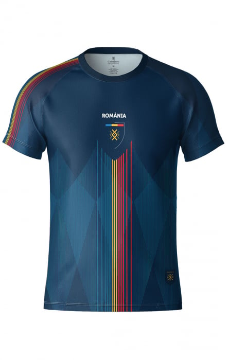Tricou România CS10, material tehnic sport, culoare bleumarin [7]
