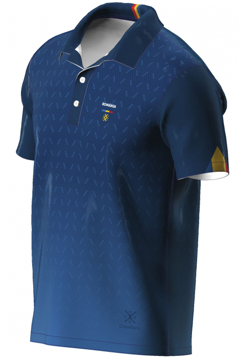 Tricou România polo, material tehnic sport, culoare bleumarin, CS21 [2]