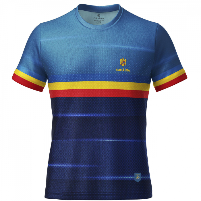 Tricou România Tricolor, material tehnic sport, bărbat, culoare albastră, CS47 [1]