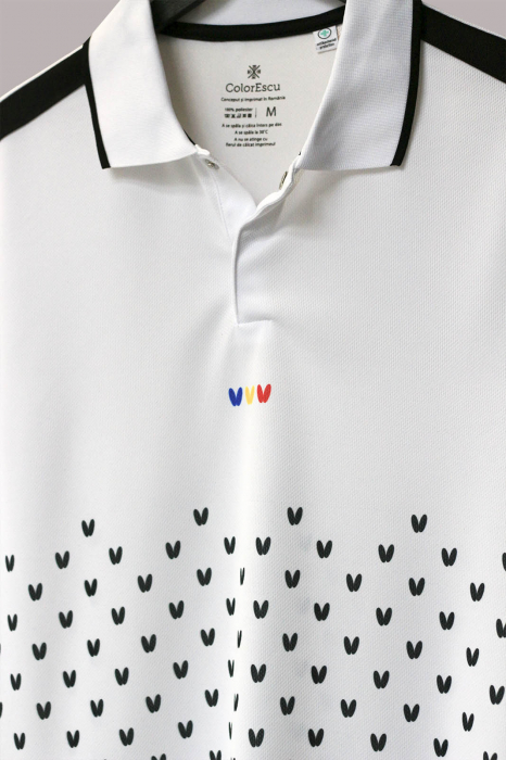 Tricou Simbol Tradiții, material tehnic sport, polo, bărbat, culoare albă, CS37 [5]