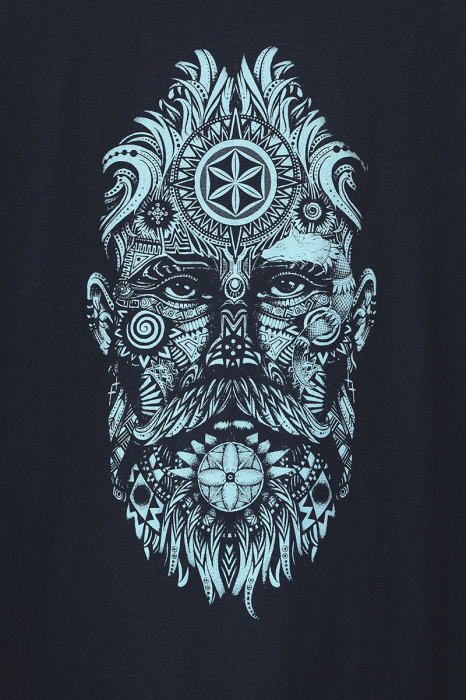 Tricou Față Tatuată Simboluri, bărbat, culoare bleumarin, CDAC107 [2]