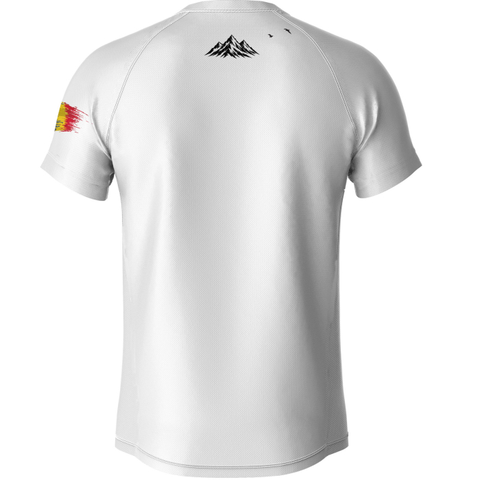 Tricou de trekking munte, "Pe culmi" material tehnic sport, culoare albă CS65 [2]
