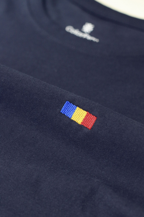 Tricou Tricolor, broderie, bărbat, culoare bleumarin [2]