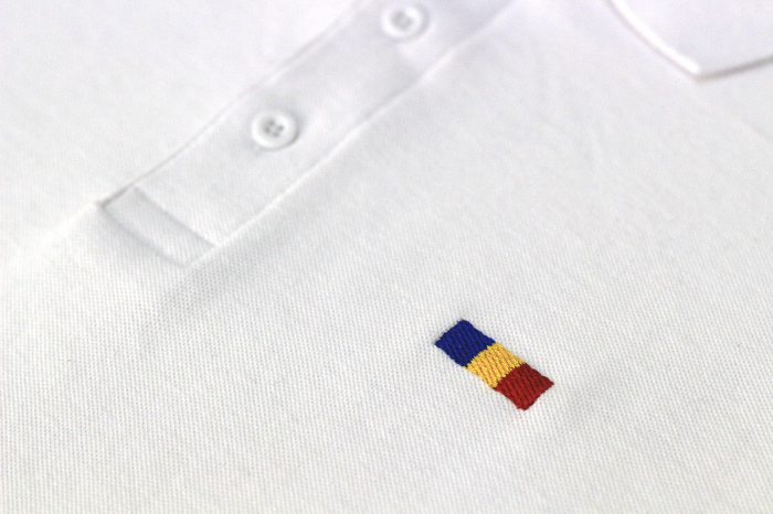 Tricou Tricolor Polo, broderie, bărbat, culoare albă [2]
