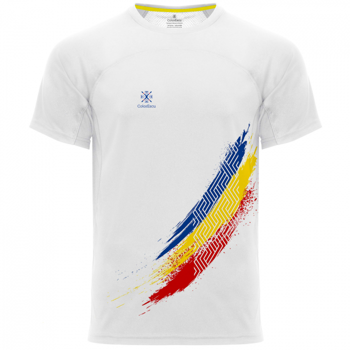 Tricou Tricolor România, material tehnic sport, bărbat, culoare albă, CS19 [1]