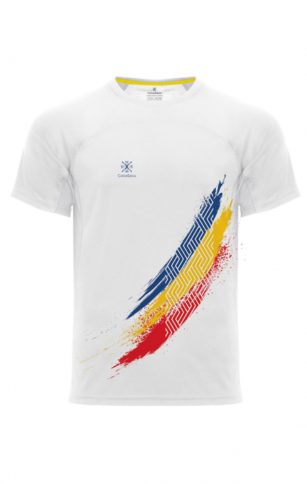 Tricou Tricolor România CS19, material tehnic sport, bărbat, culoare albă [4]