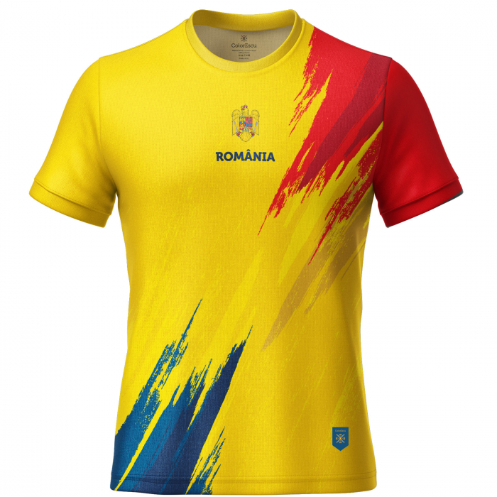 Tricou România Tricolor, material tehnic sport, bărbat, culoare galbenă, CS45 [1]