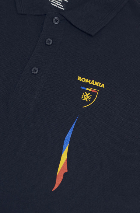 Tricou Tricolor România polo, bumbac, densitate mare, culoare bleumarin, CRP88 [2]