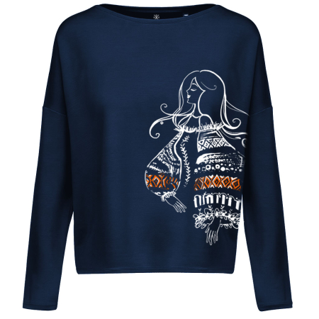 Simboluri tradiționale reinterpretate - Bluză Fata cu ie, Tradiții, damă, culoare bleumarin CIR155