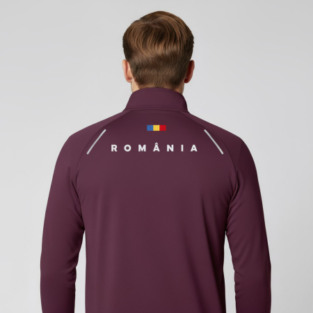 Bluză termică România, bărbat, material tehnic sport, culoare vișiniu prună, CS59 [3]