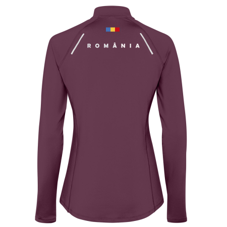 Bluze si hanorace damă - Bluză termică România, dama, culoare visiniu pruna, material tehnic sport CS60