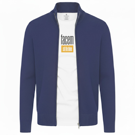 Cardigan cu fermoar, bărbat, culoare albastru, CH29 [1]