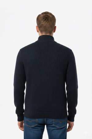 Cardigan cu fermoar, bărbat, culoare bleumarin CH25 [3]