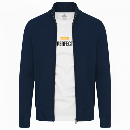 Cardigan cu fermoar, bărbat, culoare bleumarin CH25 [1]