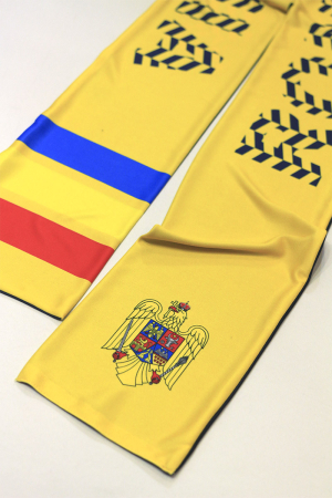 Eșarfă tricoloră România, culoare bleumarin/galbenă, CA103 [4]
