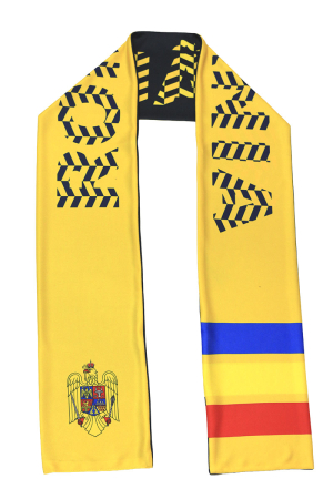 Eșarfă tricoloră România, culoare bleumarin/galbenă, CA103 [2]
