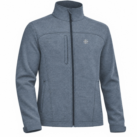 Simboluri tradiționale reinterpretate - Geacă softshell Simbol ColorEscu, broderie, culoare albastru melanj CH34