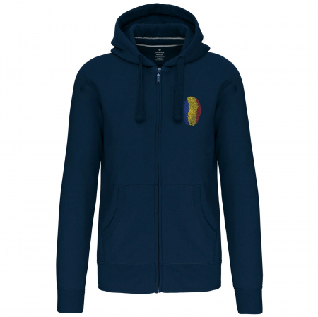 Îmbrăcăminte România - Hanorac Amprentă România, fermoar, broderie, culoare bleumarin, CH20