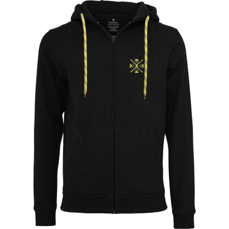 Bluze si hanorace bărbați - Hanorac ColorEscu Șnur Tricolor broderie, culoare neagra CH27