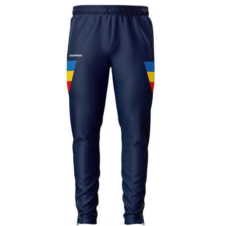 Pantaloni - Pantaloni de trening, România tricolor, full print, culoare bleumarin, CA121