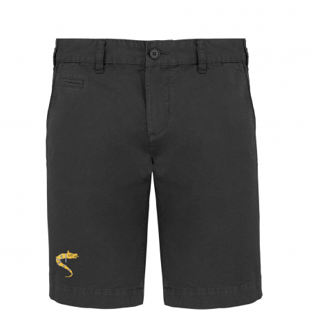 Pantaloni - Pantaloni scurți casual Lupul Dacic, broderie, culoare neagră, CA89