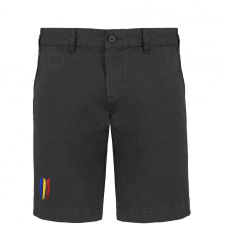 Pantaloni scurți casual Tricolor, broderie, culoare neagră, CA91