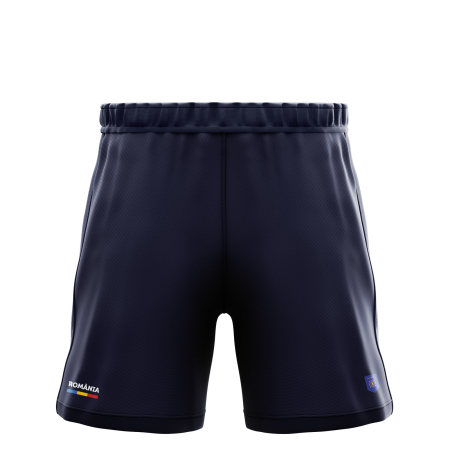 Pantaloni - Pantaloni scurți Simbol România, copii, material tehnic sport, culoare bleumarin CS55