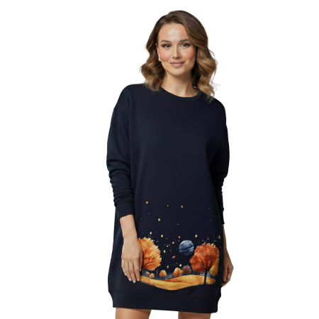 Bluze si hanorace damă - Rochie sport simbol natura, culoare bleumarin, CIR138