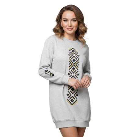 Bluze si hanorace damă - Rochie sport simbol tradițional, culoare gri, CIR137