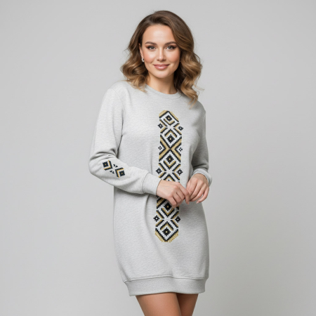 Rochie sport simbol tradițional, culoare gri, CIR137 [2]