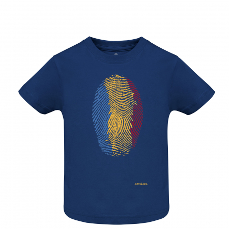 Îmbrăcăminte România - Tricou Amprentă România, copii, culoare bleumarin CRP27