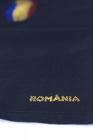 Tricou Amprentă România, broderie, bărbat, culoare bleumarin [2]