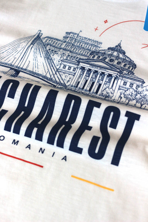 Tricou Bucharest, bărbat, culoare albă CRP123 [1]