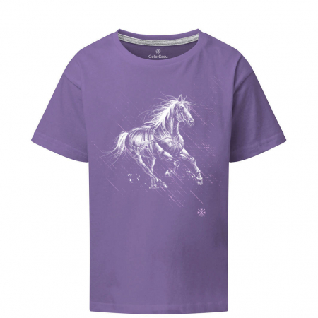 Tricouri de poveste - Tricou Cal liber, copii, coloare mov deschis CP39