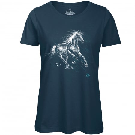 Tricouri de poveste - Tricou Cal liber, damă, culoare verde marin CP40