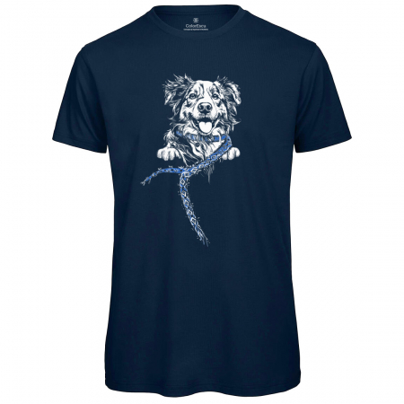 Tricouri cu motive tradiționale - Tricou Cățel prieten bun - bărbat, culoare bleumarin, CRP55