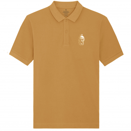 Haine dacice - Tricou Decebal, brodat, densitate mare, culoare oranj pastel, CDAC109