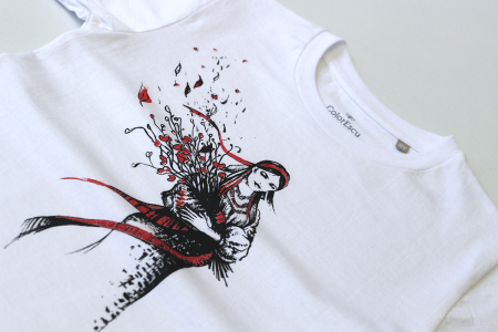 Tricou Fata cu maci, copii, culoare alba, CIR145 [1]