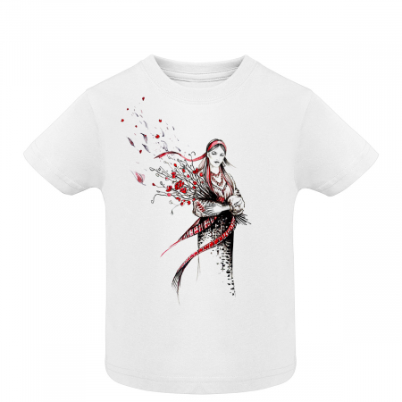 Tricouri copii - Tricou Fata cu maci, copii, culoare alba, CIR145