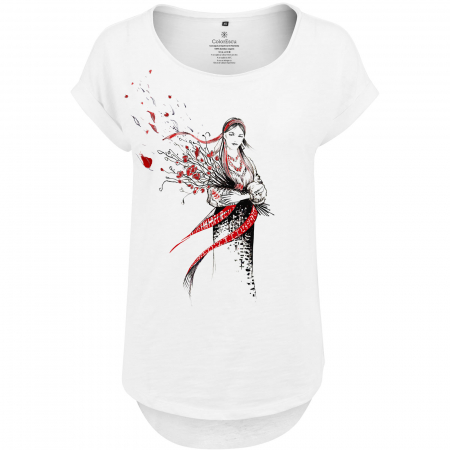 Tricouri damă - Tricou Fata cu maci, dama, culoare alba, CIR142